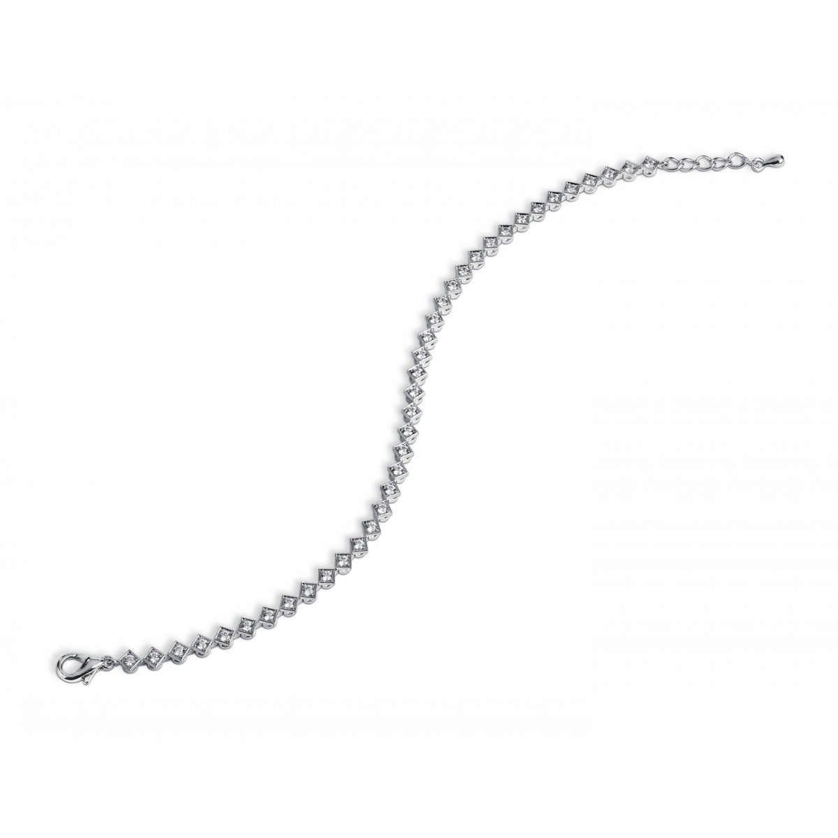 18ct white gold 1.50ct princess cut diamond bracelet