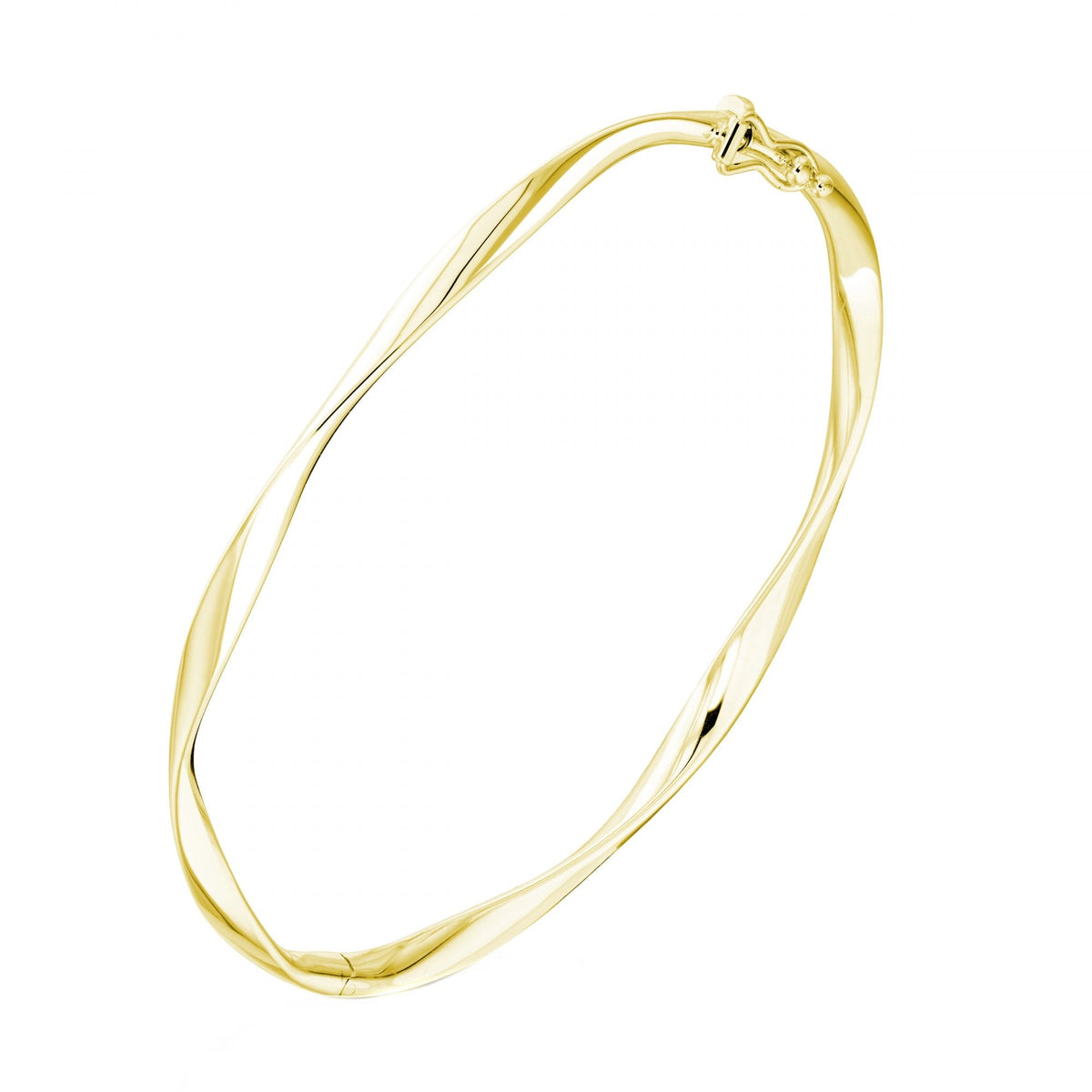 9ct yellow gold 4.0mm solid twist bangle