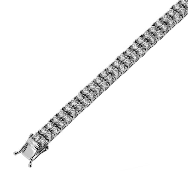 18ct white gold 11.70ct round brilliant diamond 2 row bracelet