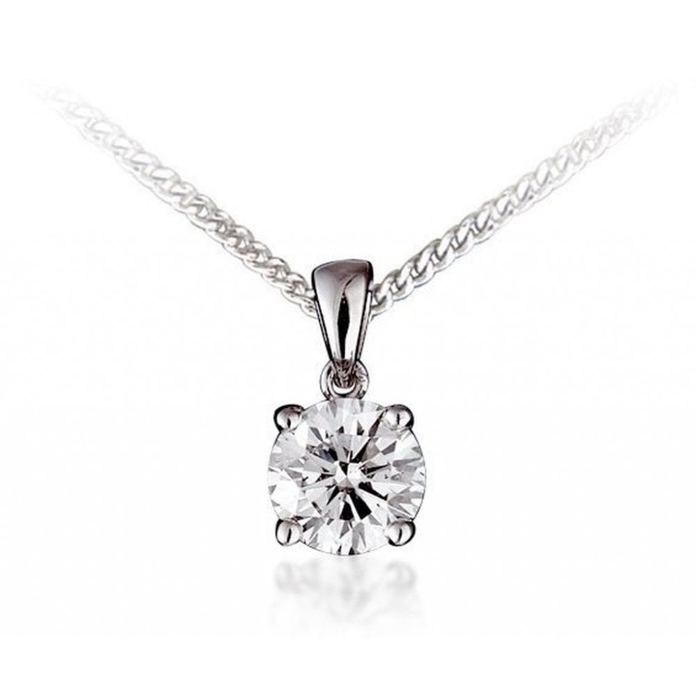 Platinum 0.60ct round brilliant cut diamond pendant