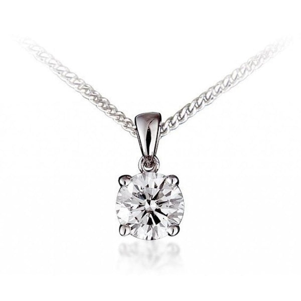Platinum 0.60ct round brilliant cut diamond pendant