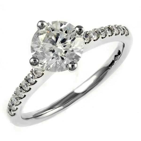 Platinum 1.56ct G SI1 IGL round brilliant cut diamond ring