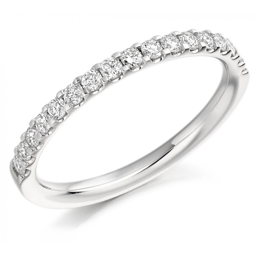 Platinum 0.33ct round brilliant cut diamond half eternity ring
