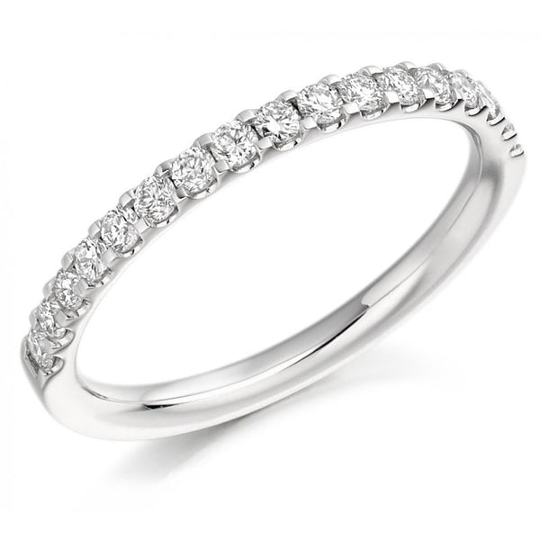 Platinum 0.33ct round brilliant cut diamond half eternity ring