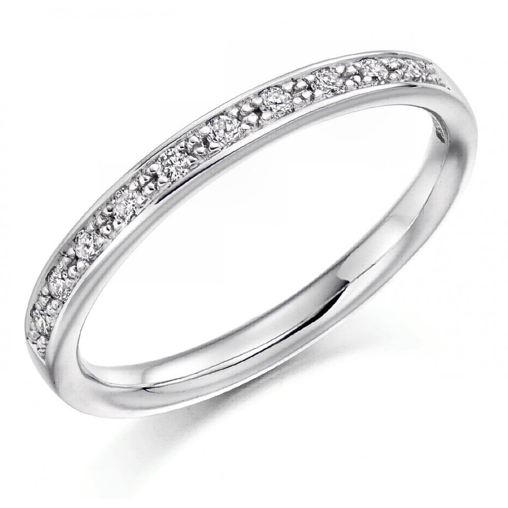 Platinum 0.30ct round brilliant diamond half eternity ring