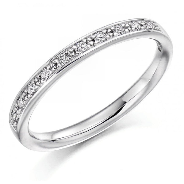 Platinum 0.30ct round brilliant diamond half eternity ring