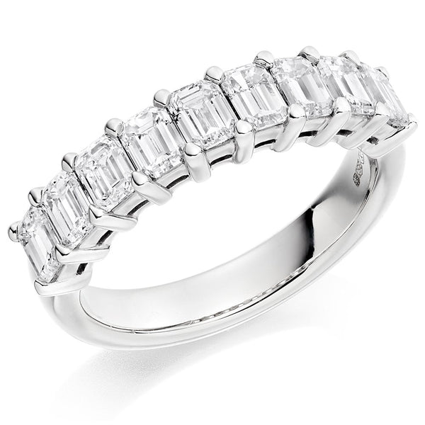 Platinum 2.00ct emerald cut diamond eternity ring