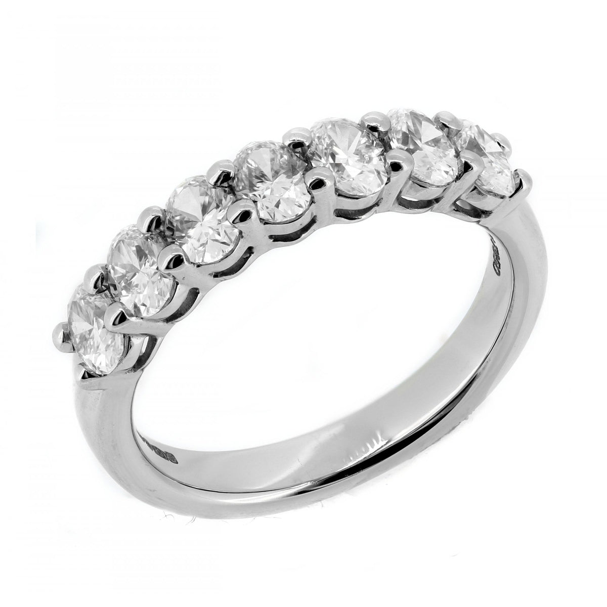 Platinum 1.35ct oval cut diamond eternity ring