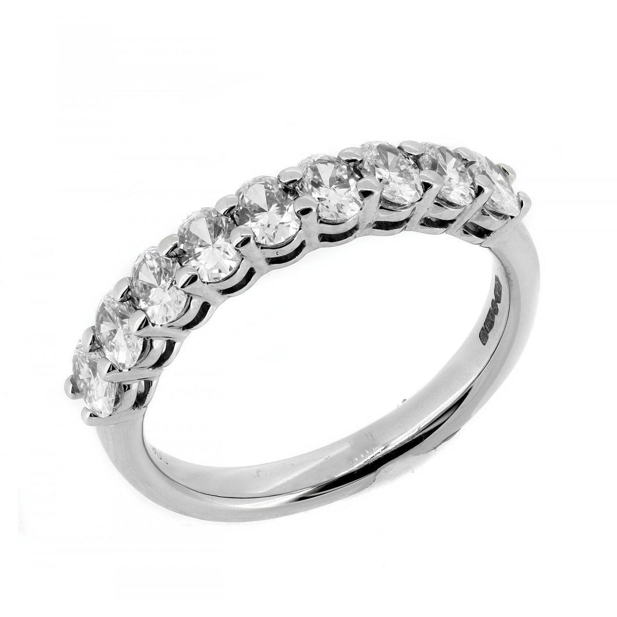 Platinum 1.00ct oval cut diamond eternity ring