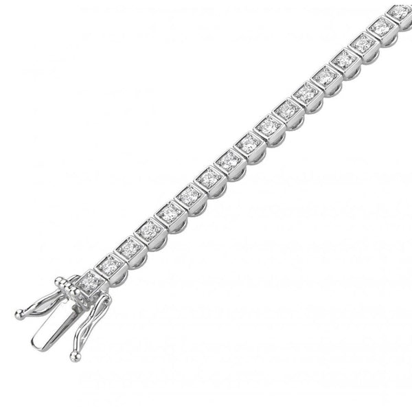 18ct white gold 1.25ct round brilliant diamond tennis bracelet
