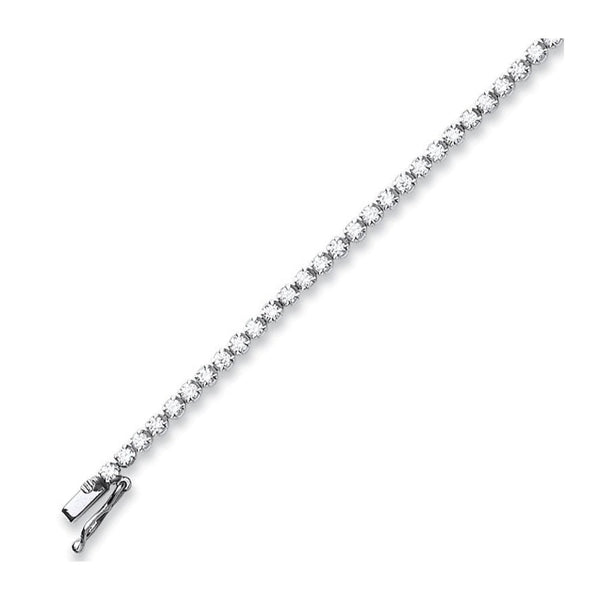 18ct white gold 3.00ct round brilliant diamond tennis bracelet