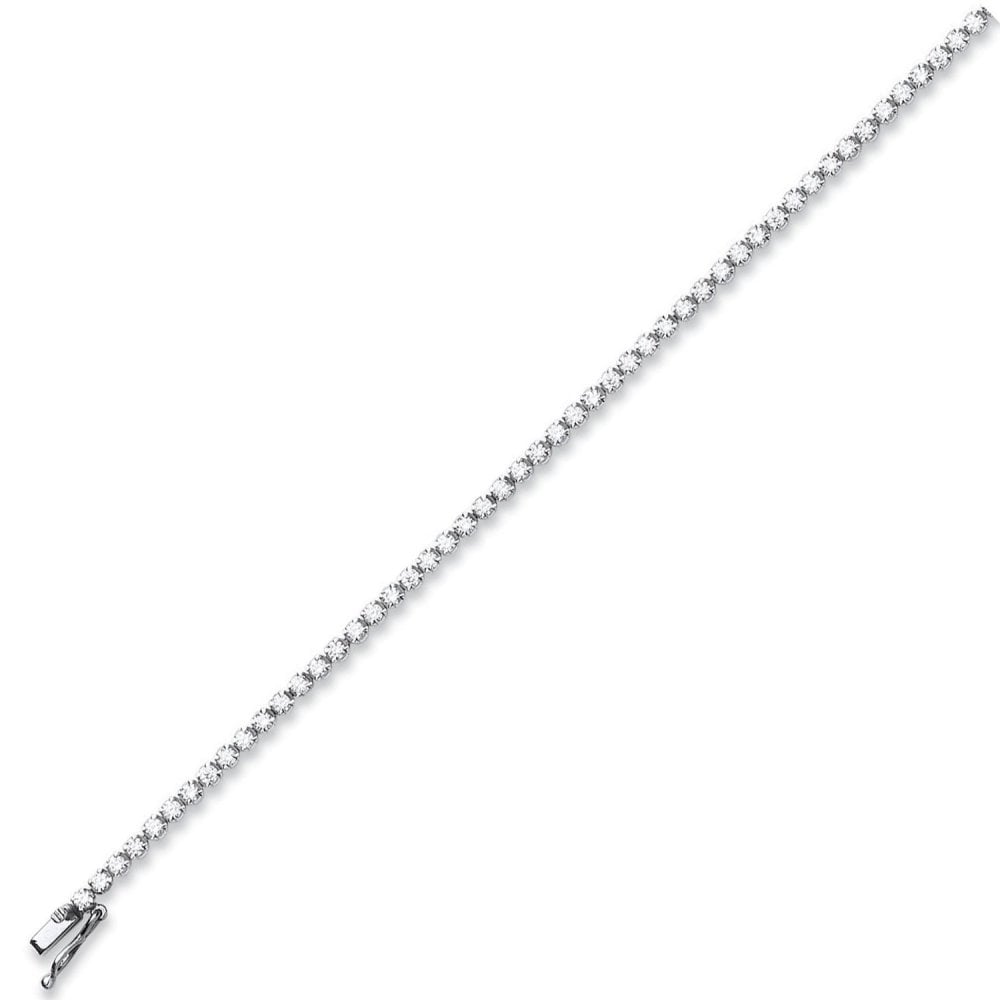 18ct white gold 3.00ct round brilliant diamond tennis bracelet