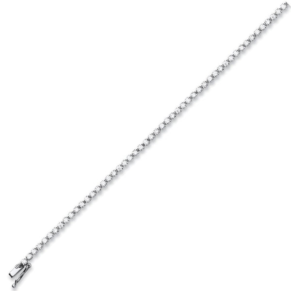 18ct white gold 3.00ct round brilliant diamond tennis bracelet