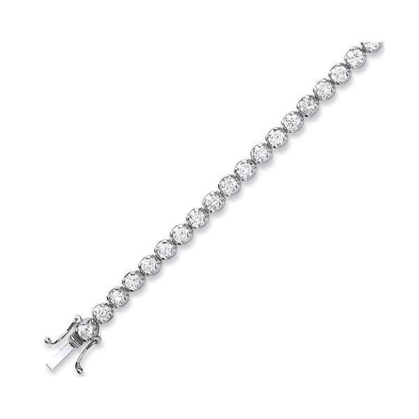 18ct white gold 5.00ct round brilliant diamond tennis bracelet