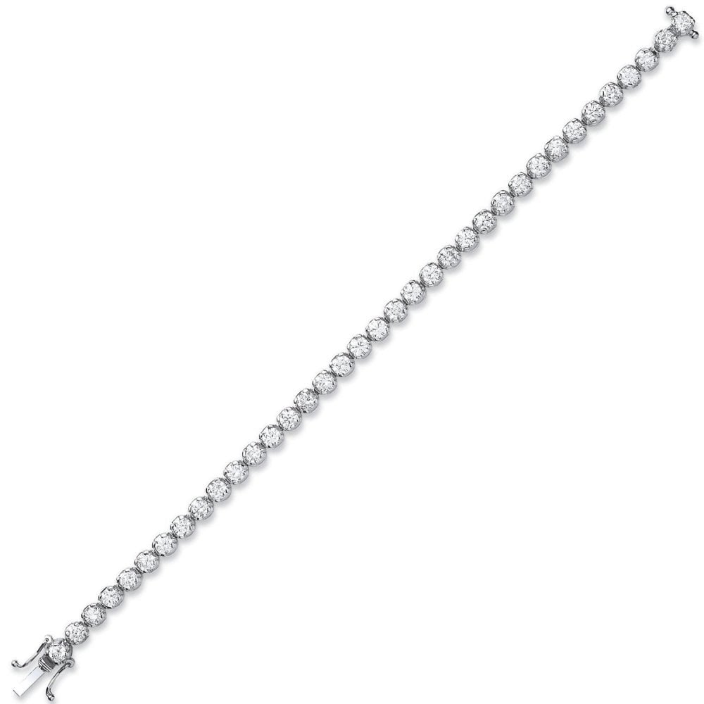 18ct white gold 5.00ct round brilliant diamond tennis bracelet