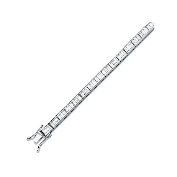 18ct white gold 5.00ct baguette cut diamond tennis bracelet