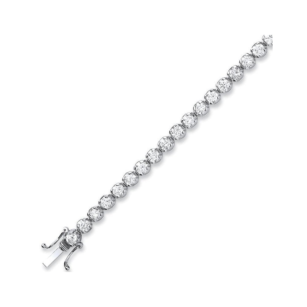 18ct white gold 7.00ct round brilliant diamond tennis bracelet