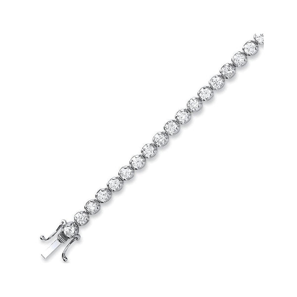 18ct white gold 7.00ct round brilliant diamond tennis bracelet