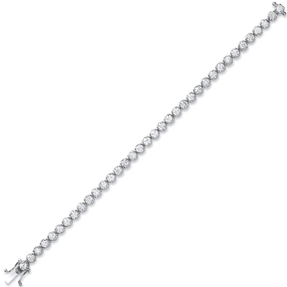 18ct white gold 7.00ct round brilliant diamond tennis bracelet