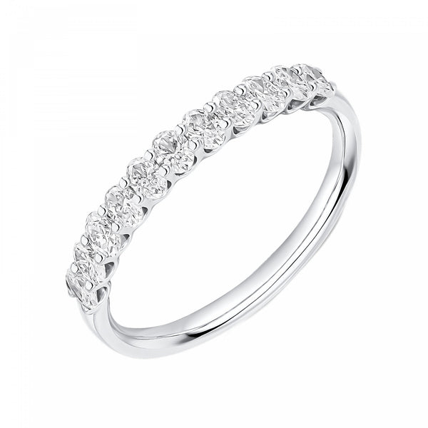Platinum 0.60ct oval cut diamond half eternity ring