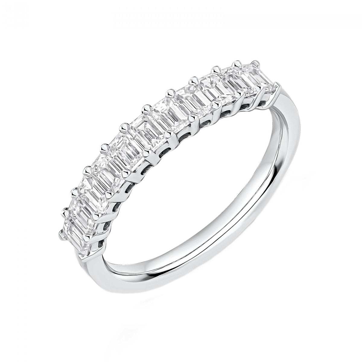 Platinum 1.00ct emerald cut diamond eternity ring