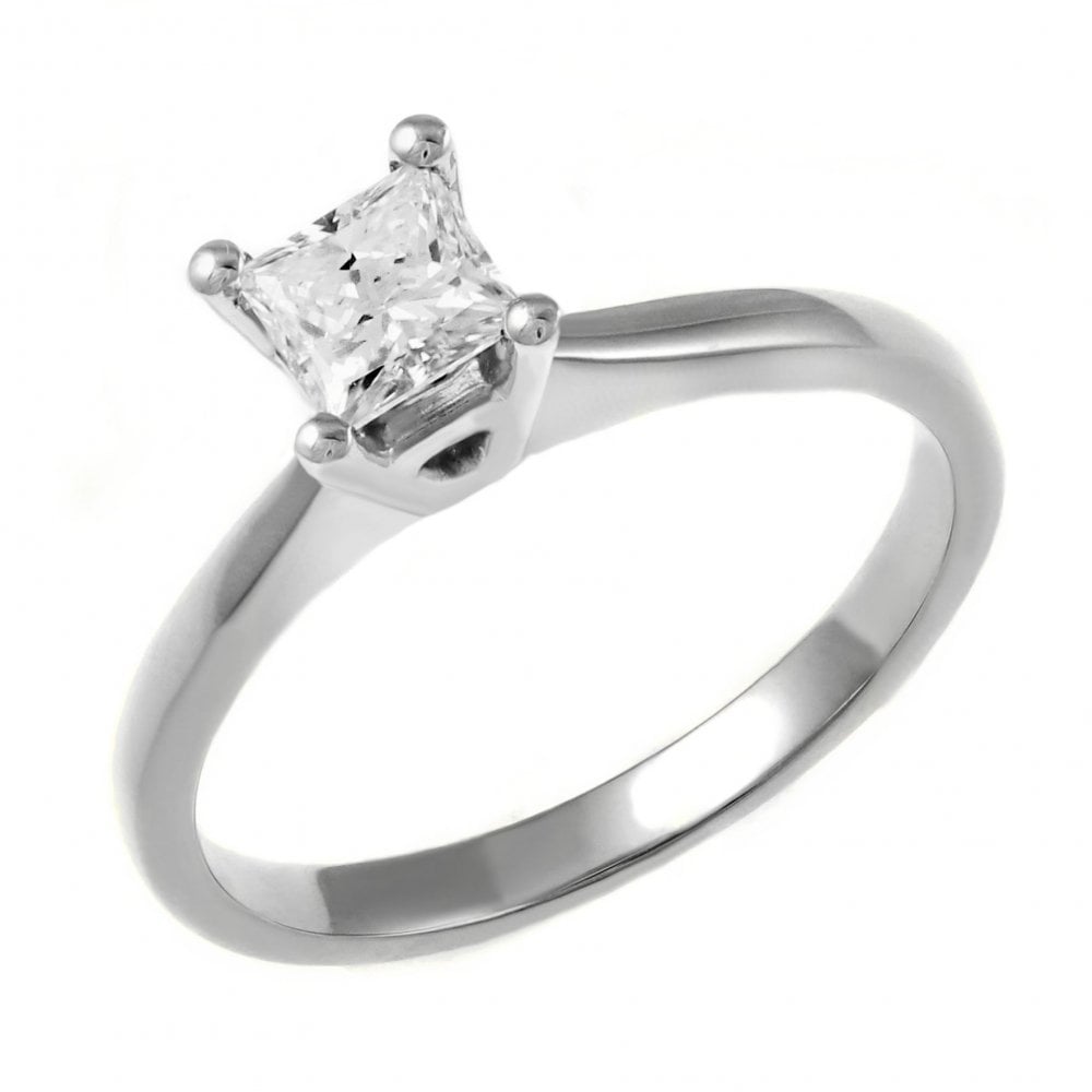 Platinum 0.42ct D VS1 GIA princess cut diamond ring