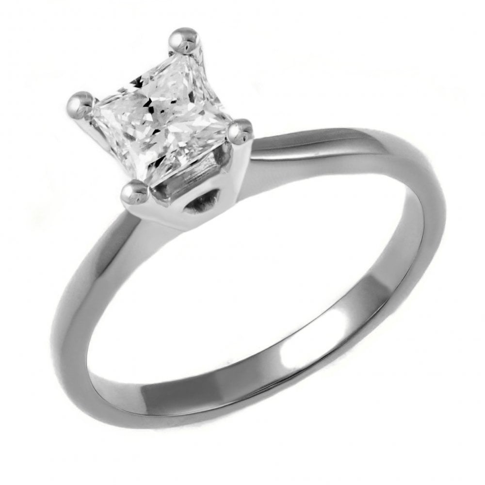 Platinum 1.01ct E VS2 GIA princess cut diamond ring