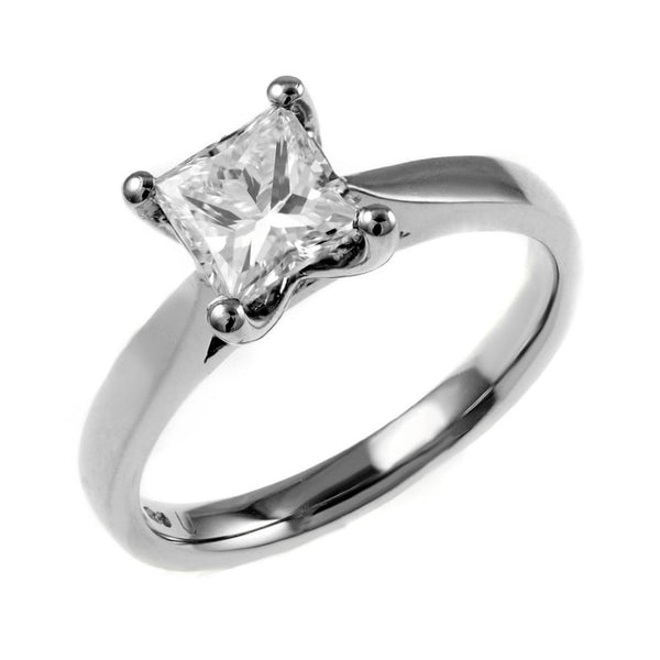 Platinum 1.22ct F VS2 EGL princess cut diamond ring