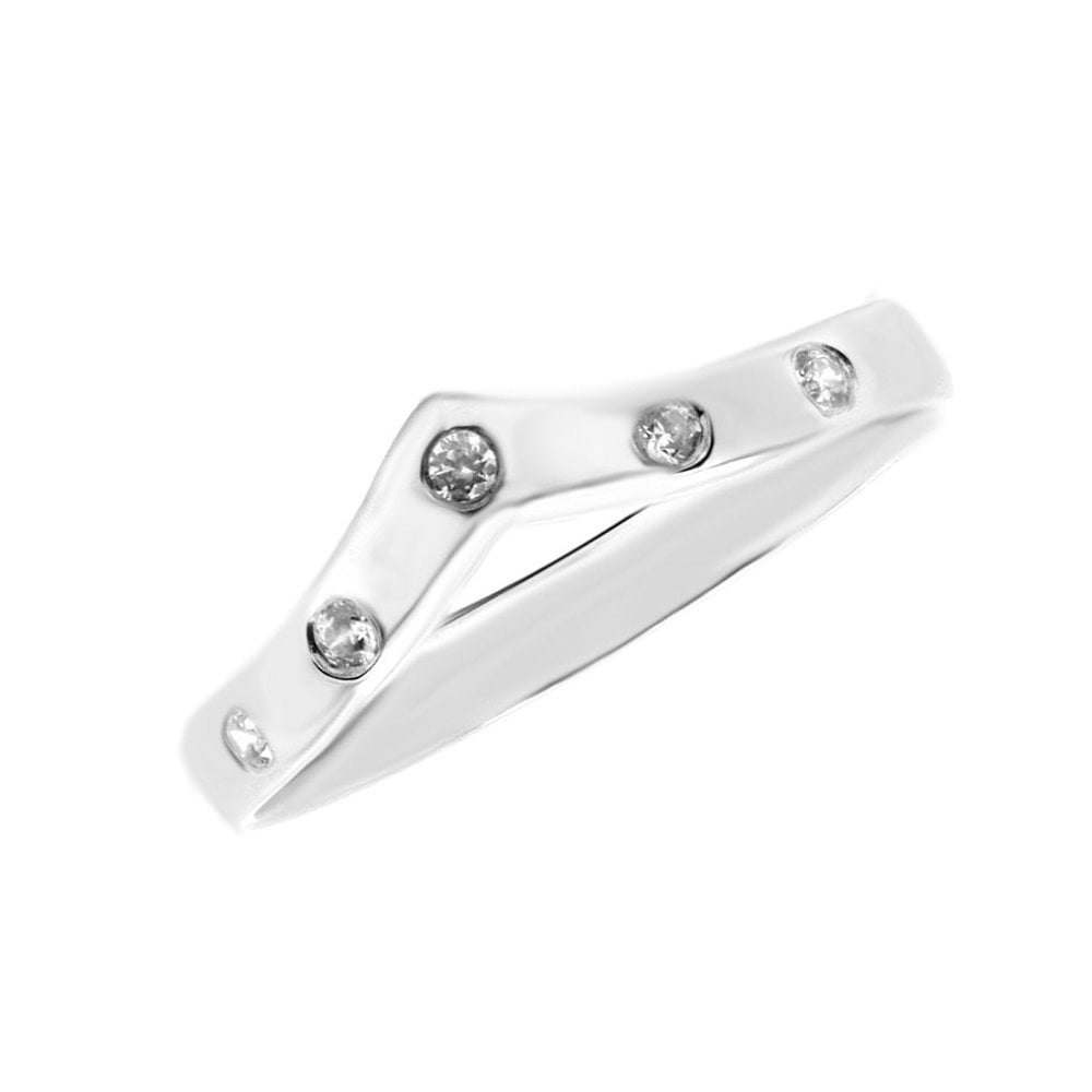 Platinum 0.07ct round diamond shaped to fit half eternity ring