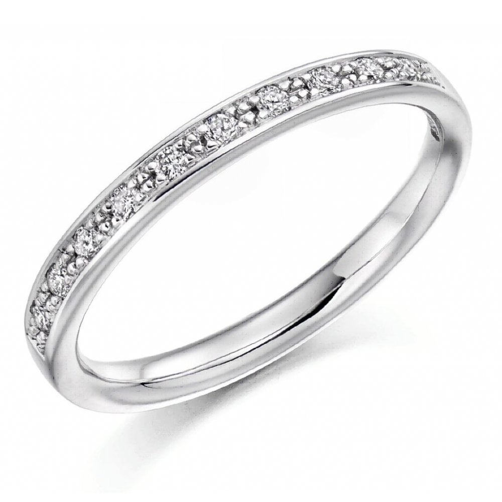 Platinum 0.25ct round brilliant cut diamond half eternity ring