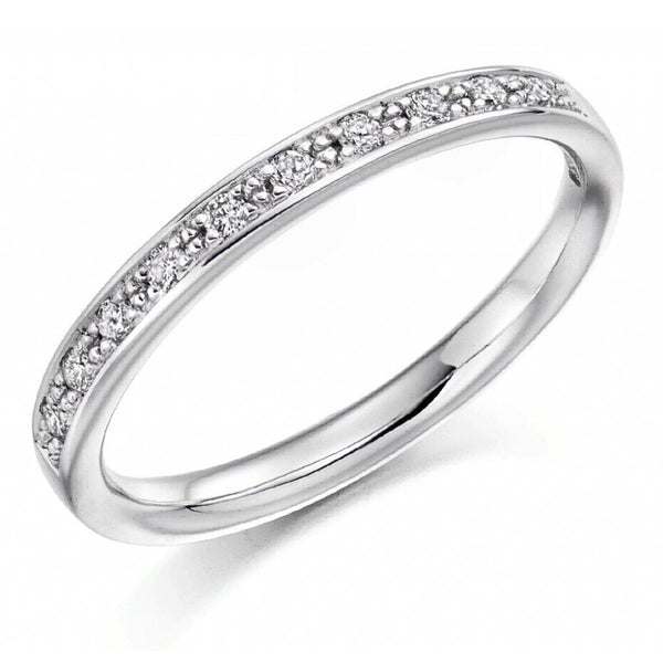 Platinum 0.25ct round brilliant cut diamond half eternity ring