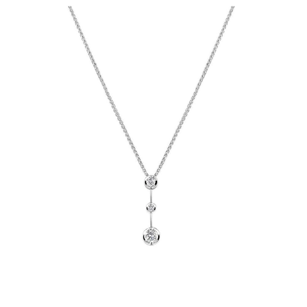 18ct white gold 0.30ct round brilliant diamond trilogy pendant