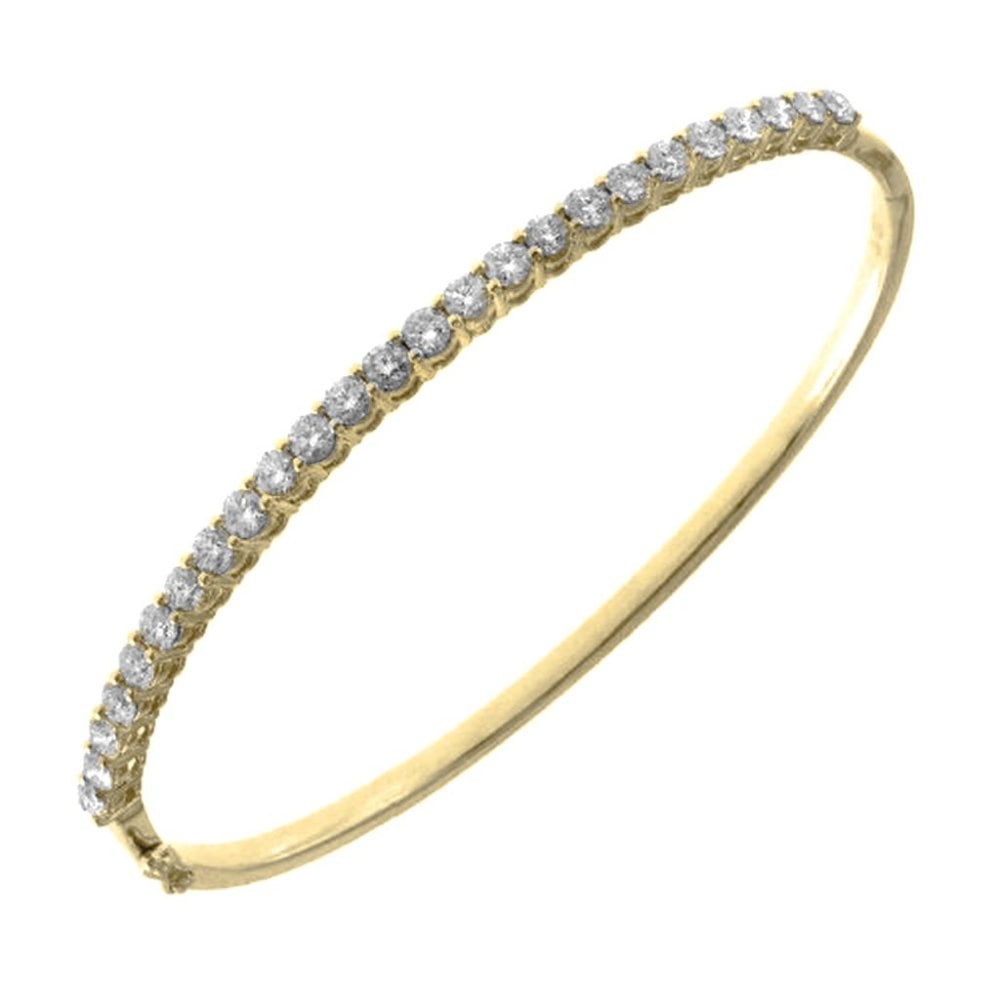 18ct yellow gold 2.03ct round brilliant cut diamond bangle