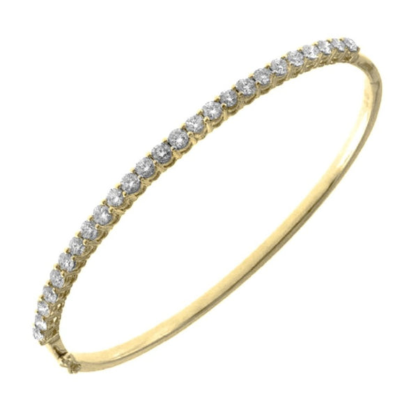 18ct yellow gold 2.03ct round brilliant cut diamond bangle