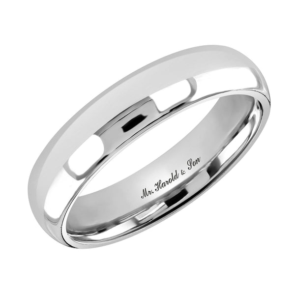 Platinum 5.0mm heavy weight court wedding ring