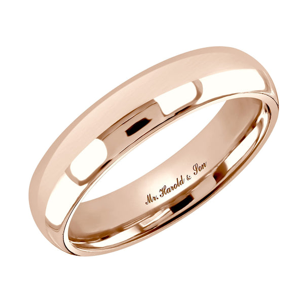 18ct rose gold 5.0mm heavy weight court wedding ring