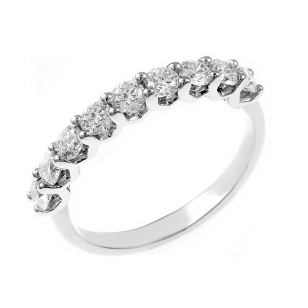 Platinum 1.00ct round brilliant cut diamond 9 stone ring