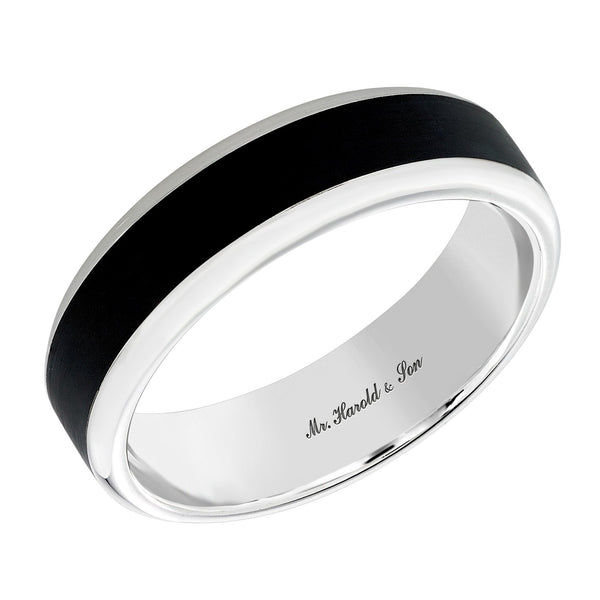 Platinum & ceramic 6.0mm court wedding ring