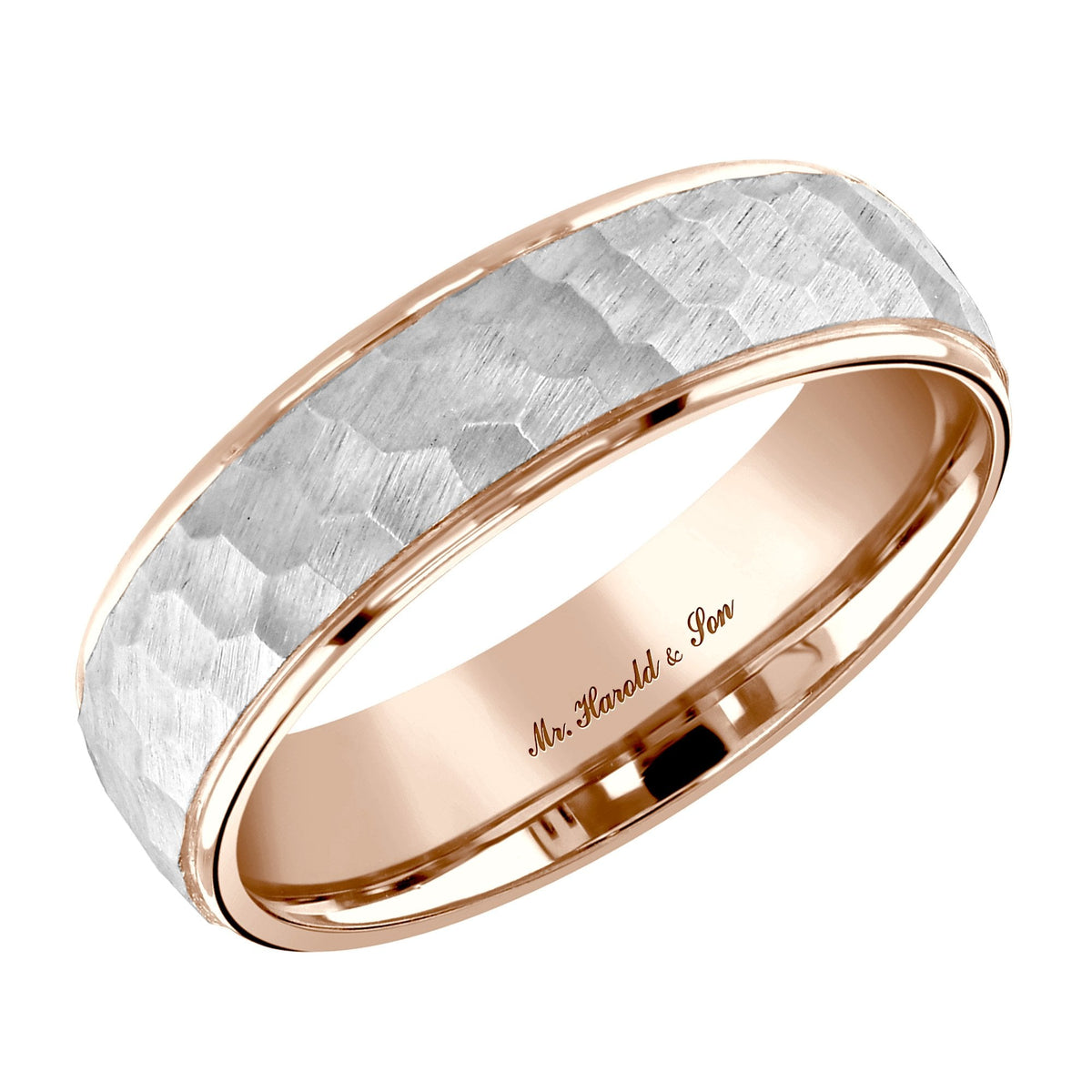 Platinum & 18ct rose gold 6.0mm court wedding ring