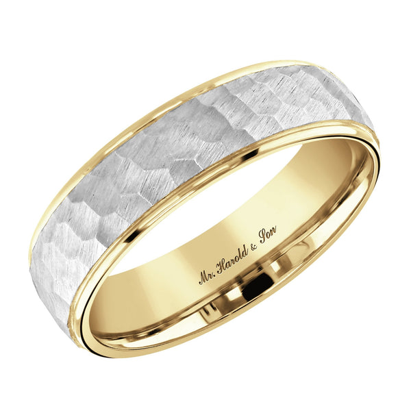 Platinum & 18ct yellow gold 6.0mm court wedding ring