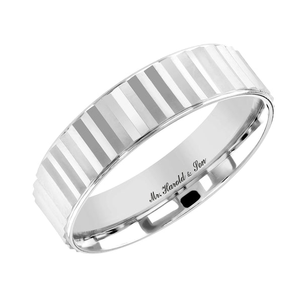 Platinum 6.0mm flat heavy weight court wedding ring