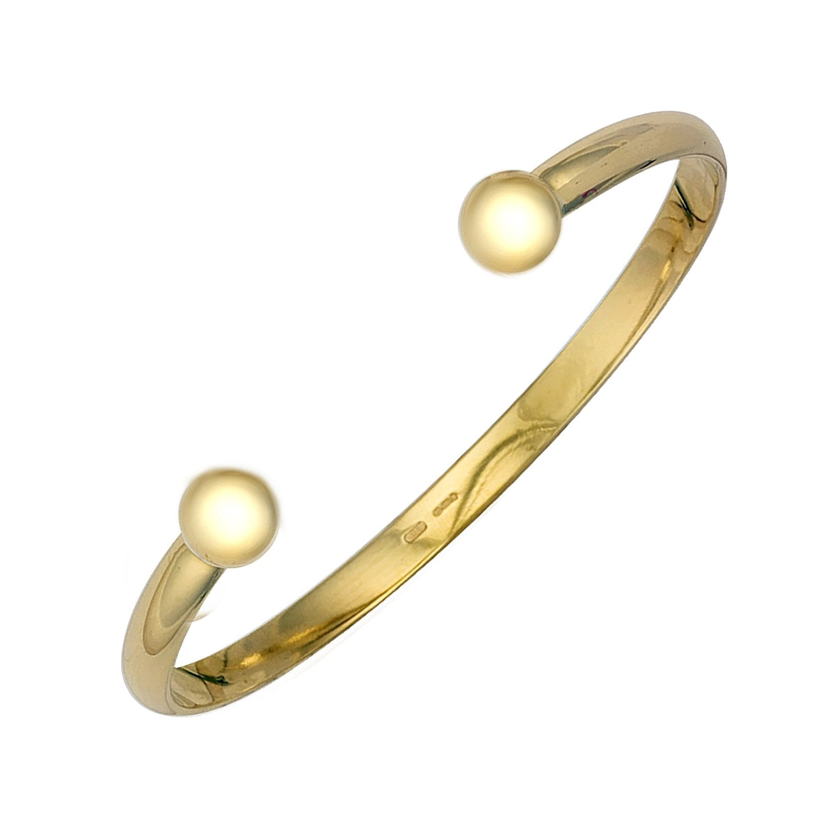 9ct yellow gold 5mm D shape solid torque bangle