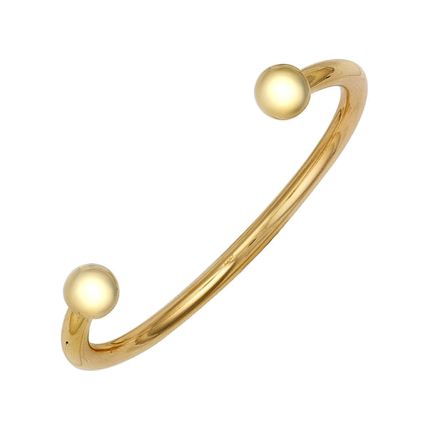 9ct yellow gold 6mm solid torque bangle