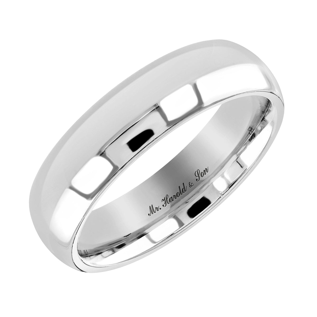 Platinum 6.0mm medium weight court wedding ring