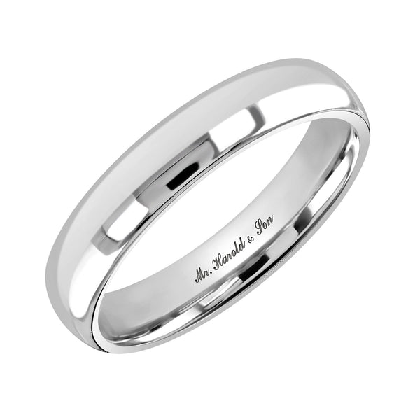 Platinum 4.0mm heavy weight court wedding ring