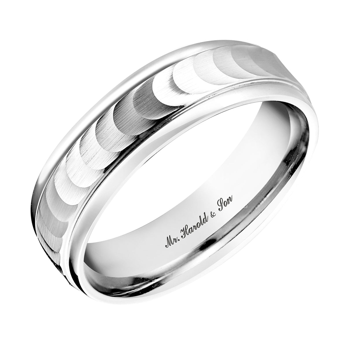 Platinum 6.0mm flat heavy weight court wedding ring