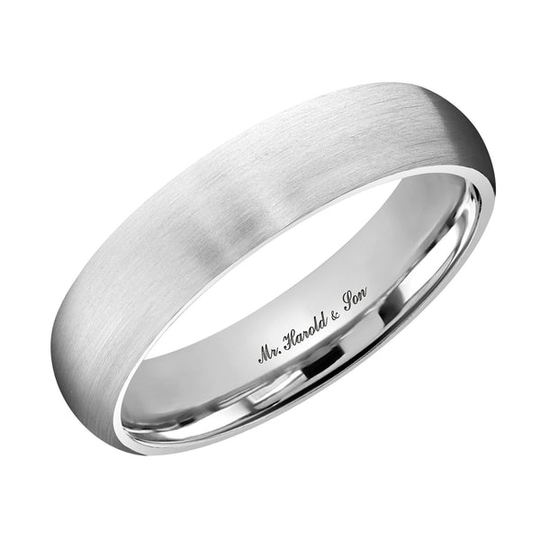 Platinum 5.0mm heavy weight court wedding ring
