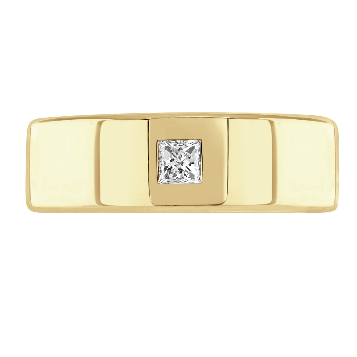 18ct yellow gold 8.0mm 0.30ct diamond extra heavy court ring