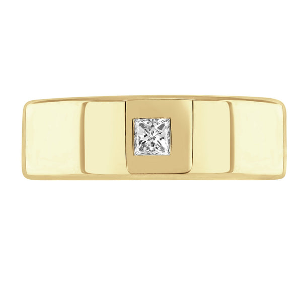 18ct yellow gold 8.0mm 0.30ct diamond extra heavy court ring