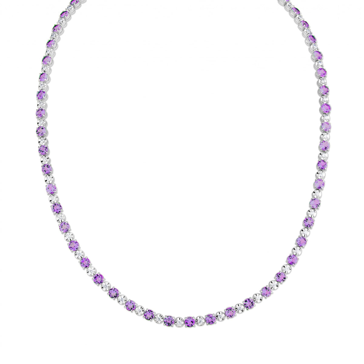 18ct white gold 15.09ct pink sapphire & 1.33ct diamond necklace